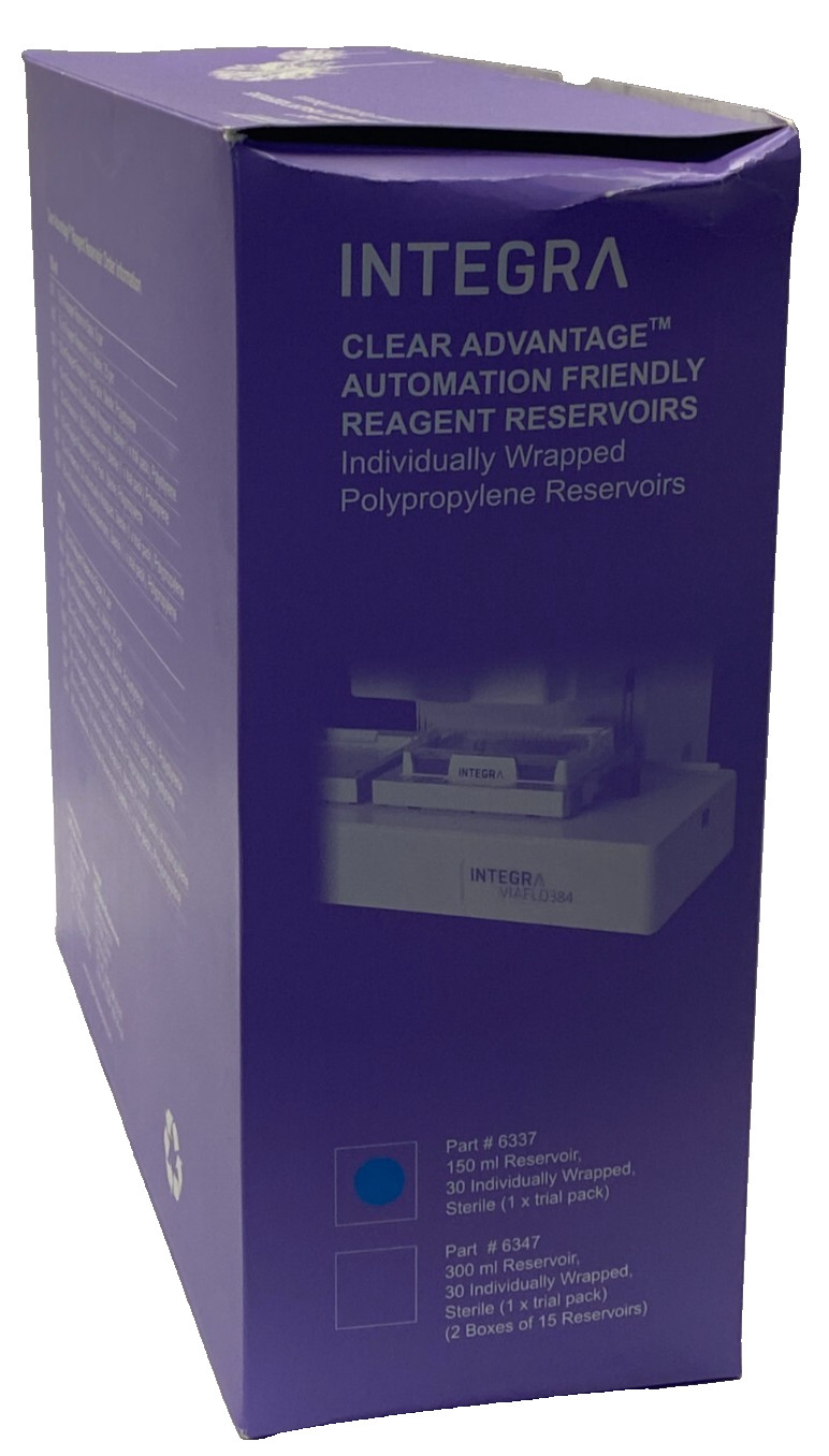 (28) Integra 150 mL Individually Wrapped Clear Advantage Reagent Reservoirs 6337