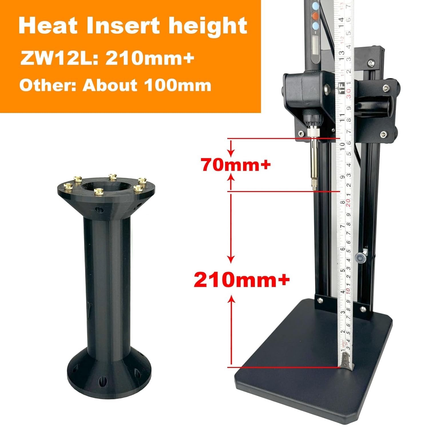 Aluminum Vertical Heat Press Machine with 210mm Insertion Height & Quick Heating