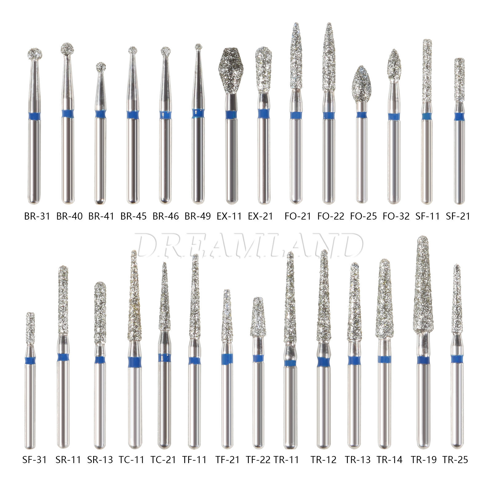 BURR Dent FG 1.60mm Diamond Burs For High Speed Handpiece Friction Grip sw