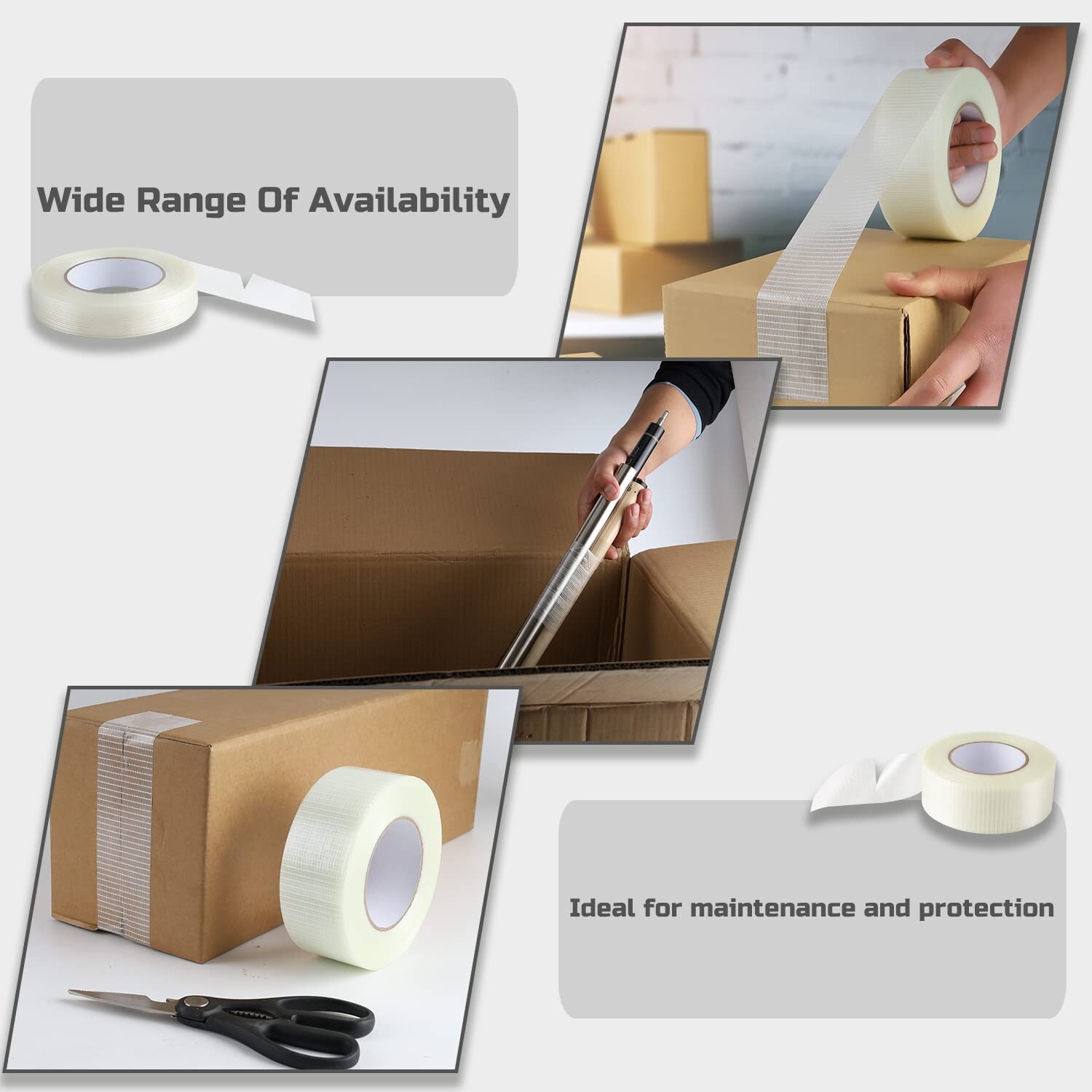 10 Rolls Filament Reinforced Strapping Fiberglass Tape 5.9 mil – 1 in. x 60 yds