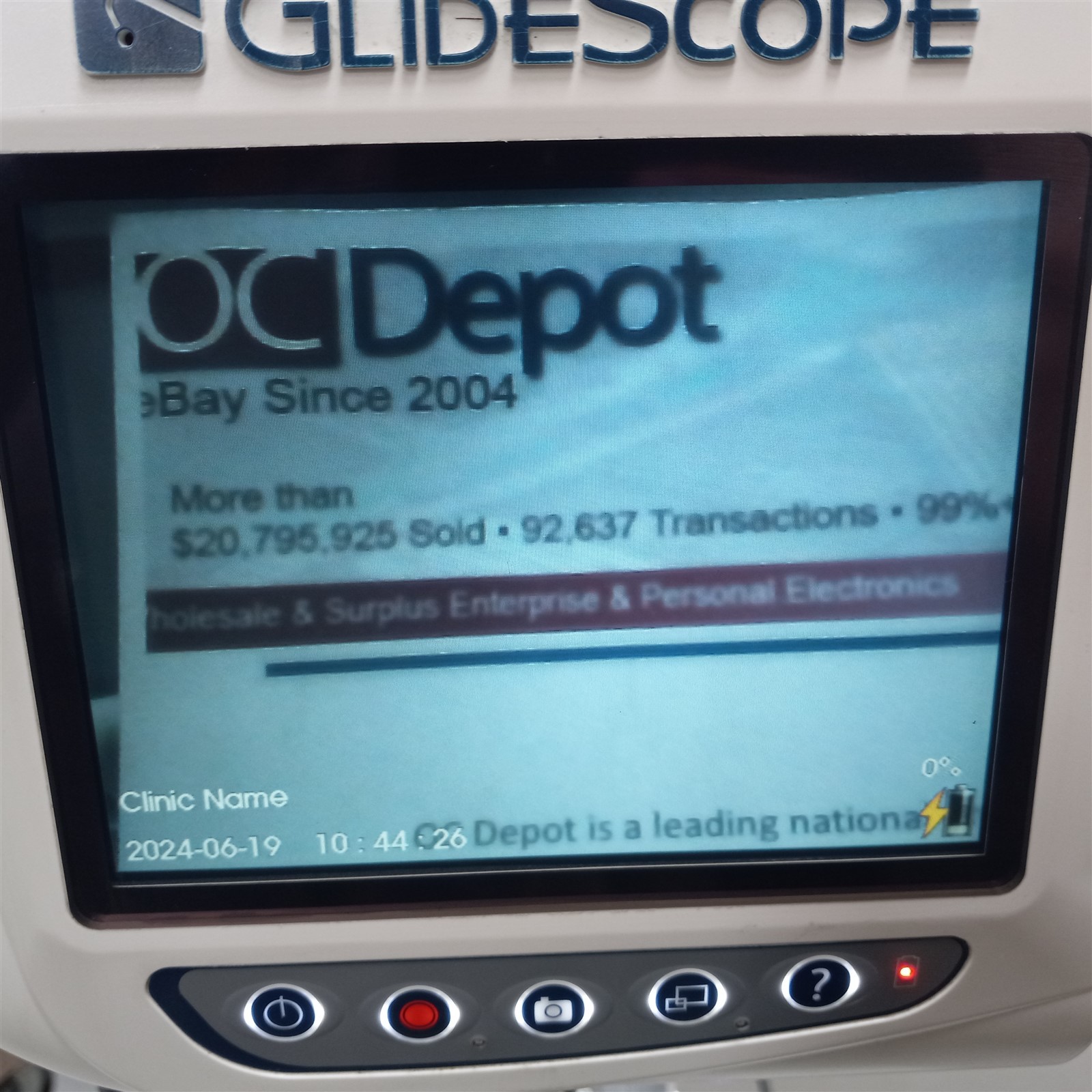Verathon GlideScope AVL 0570-0338 Laryngoscope Video Monitor 0570-0307 0570-0306