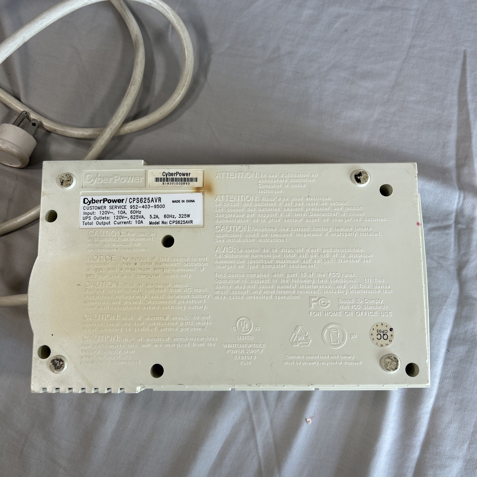 Cyberpower CPS625avr Line Interactive Powerpanel 6-outlet Ups 120v-ac 625avR