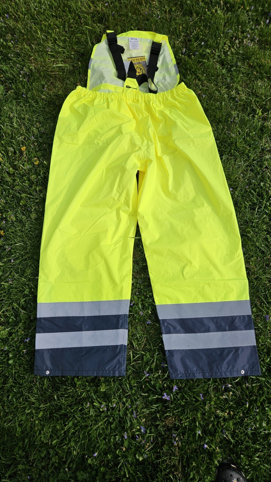 Occunomix Breathable Rain Bib Overall Pants Hi-Viz Yellow LARGE
