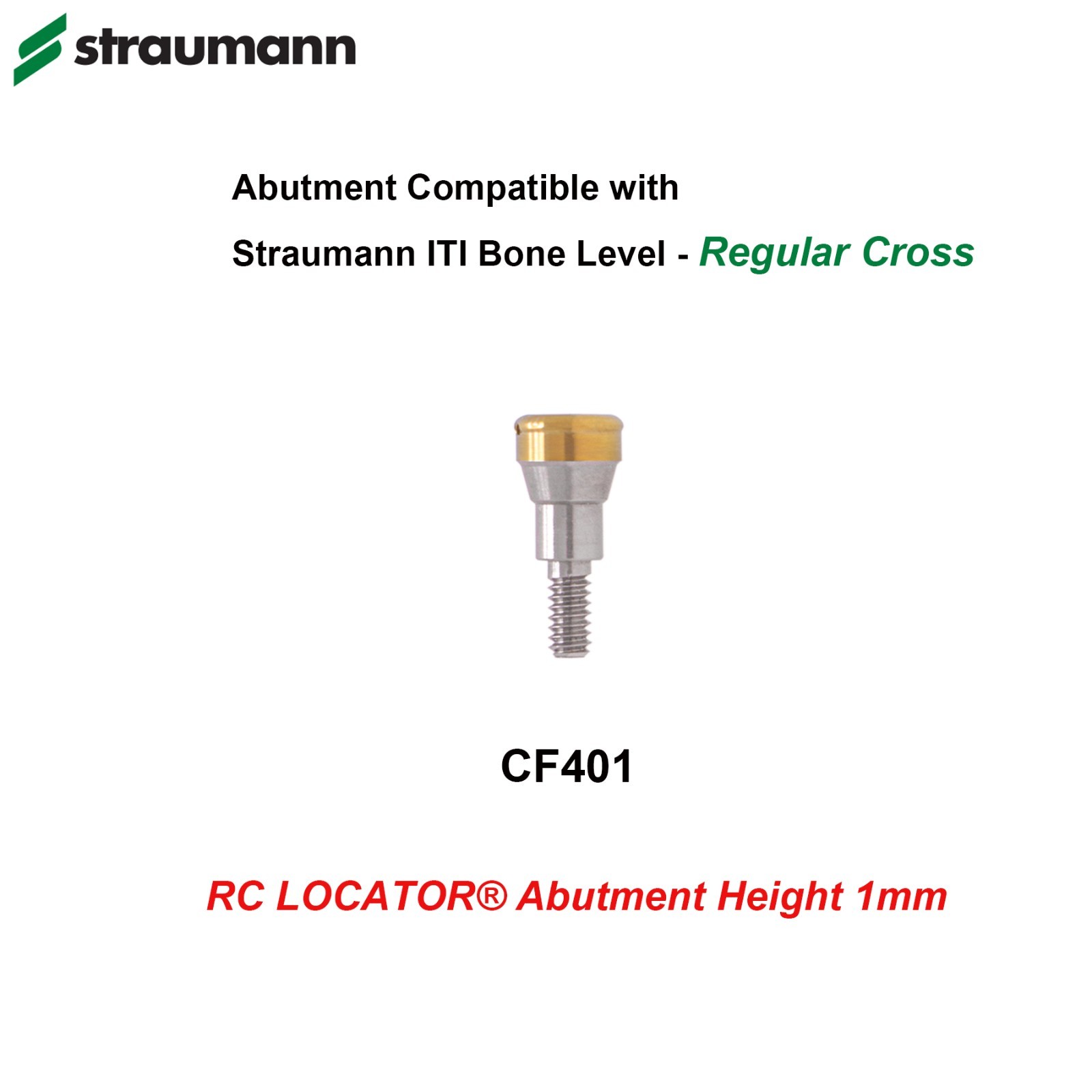 Dental Overdenture Locator Ti Abutment For Straumann Bone level Crossfit NC RC