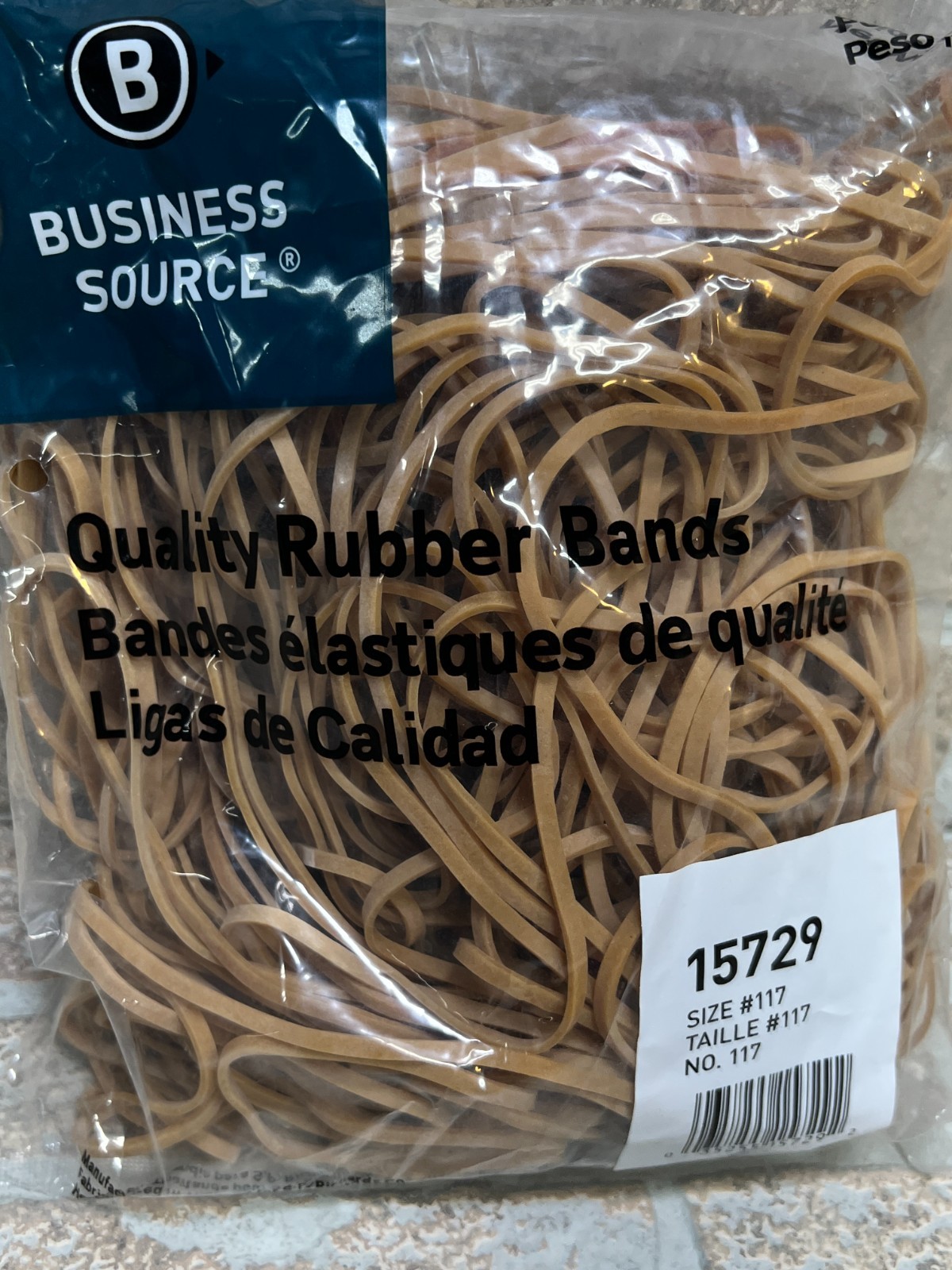 Business Source Quality Rubber Bands Size 117, 7″ x 0.1″, 1 Pounds NEW