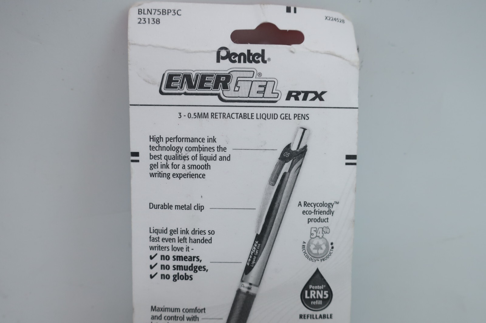Pentel EnerGel RTX 3 PACK Liquid Gel Pens 0.5mm Fine – Needle Tip – Blue Ink