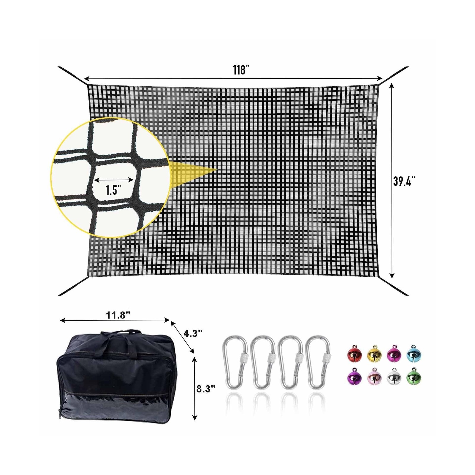 Climbing Net for Kids – 3.3FT x 9.9FT Double Layers Heavy Duty … FAST USA SHIP