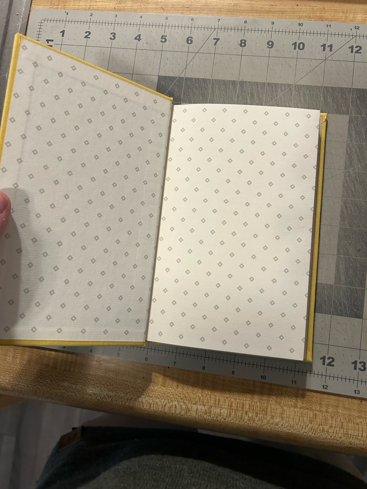 Vtg ScribeMate Lined Journal 5.5 x 8.5″ Yellow Fabric DUCK Preppy Office SHIPS