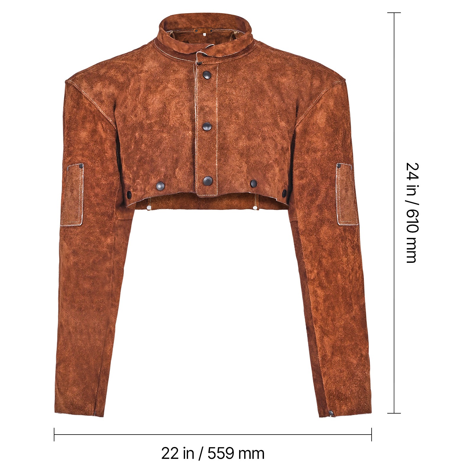 Uimoso Leather Welding Cape Sleeve, Flame-Resistant, Heavy-Duty, Size L