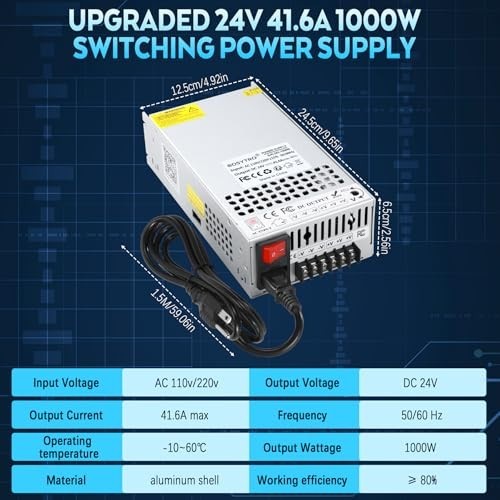 24V 1000W 41.6A Switching Power Supply AC110/220V for 3D Printer CCTV DC Motor