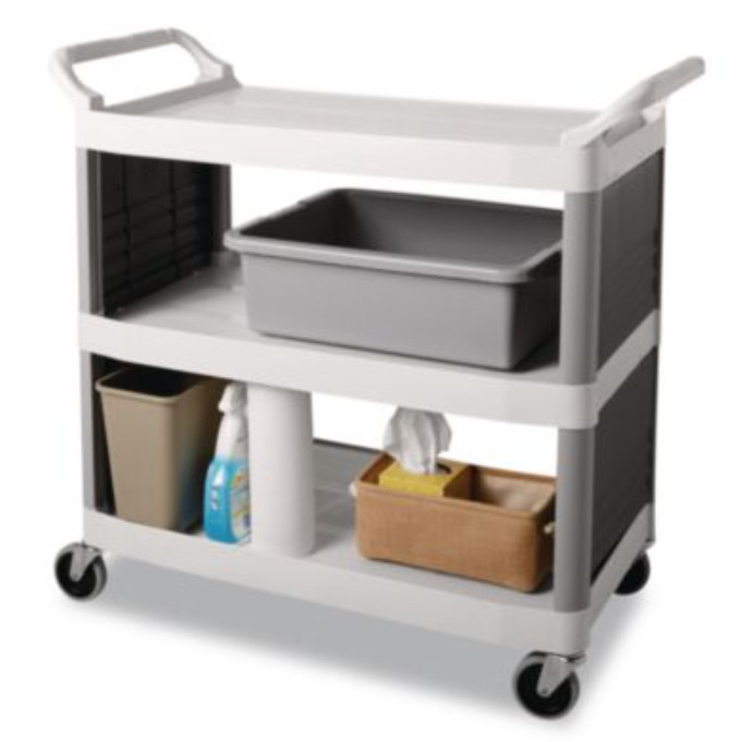 Rubbermaid Commercial Bus/Utility Box, Gray 17.3″ x 7″ x 21.5″,