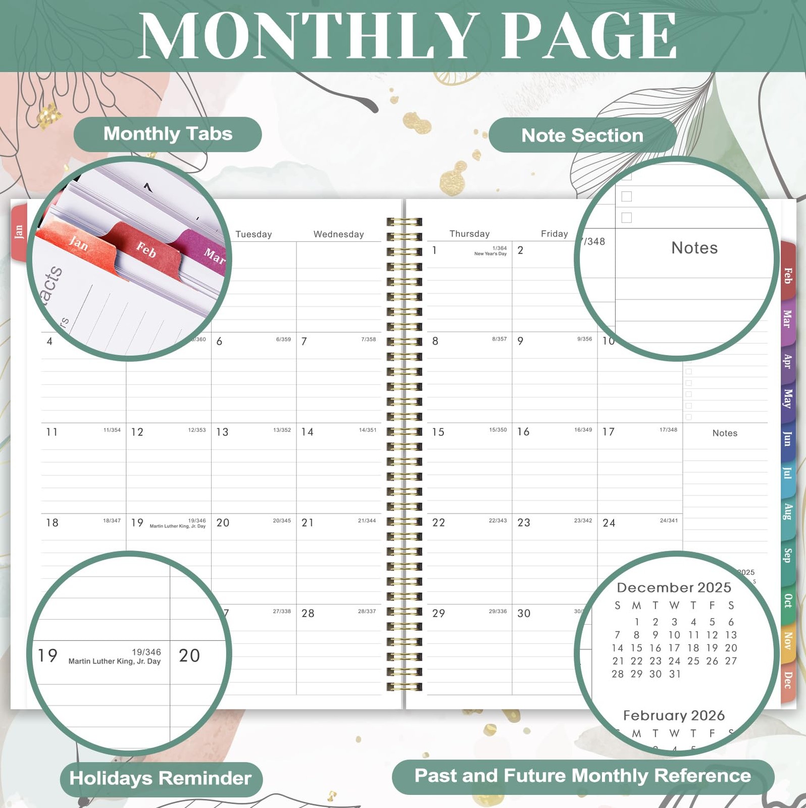 2026 Planner – 2026 Weekly and Monthly Planner, Jan.2026 – Dec.2026, Weekly …
