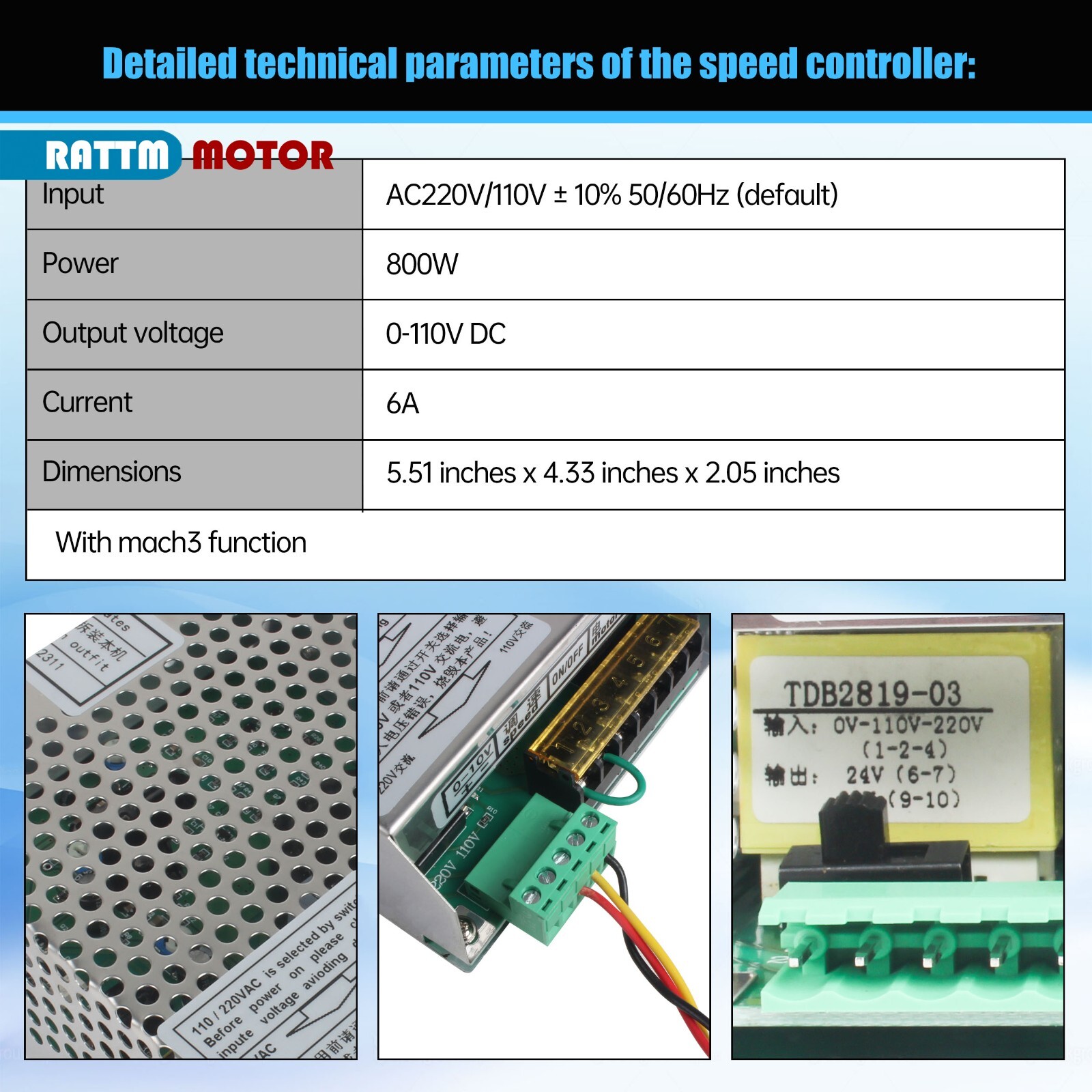 US SHIP】800W Air Cooled Spindle Motor 20000RPM ER16+Speed Power Supply