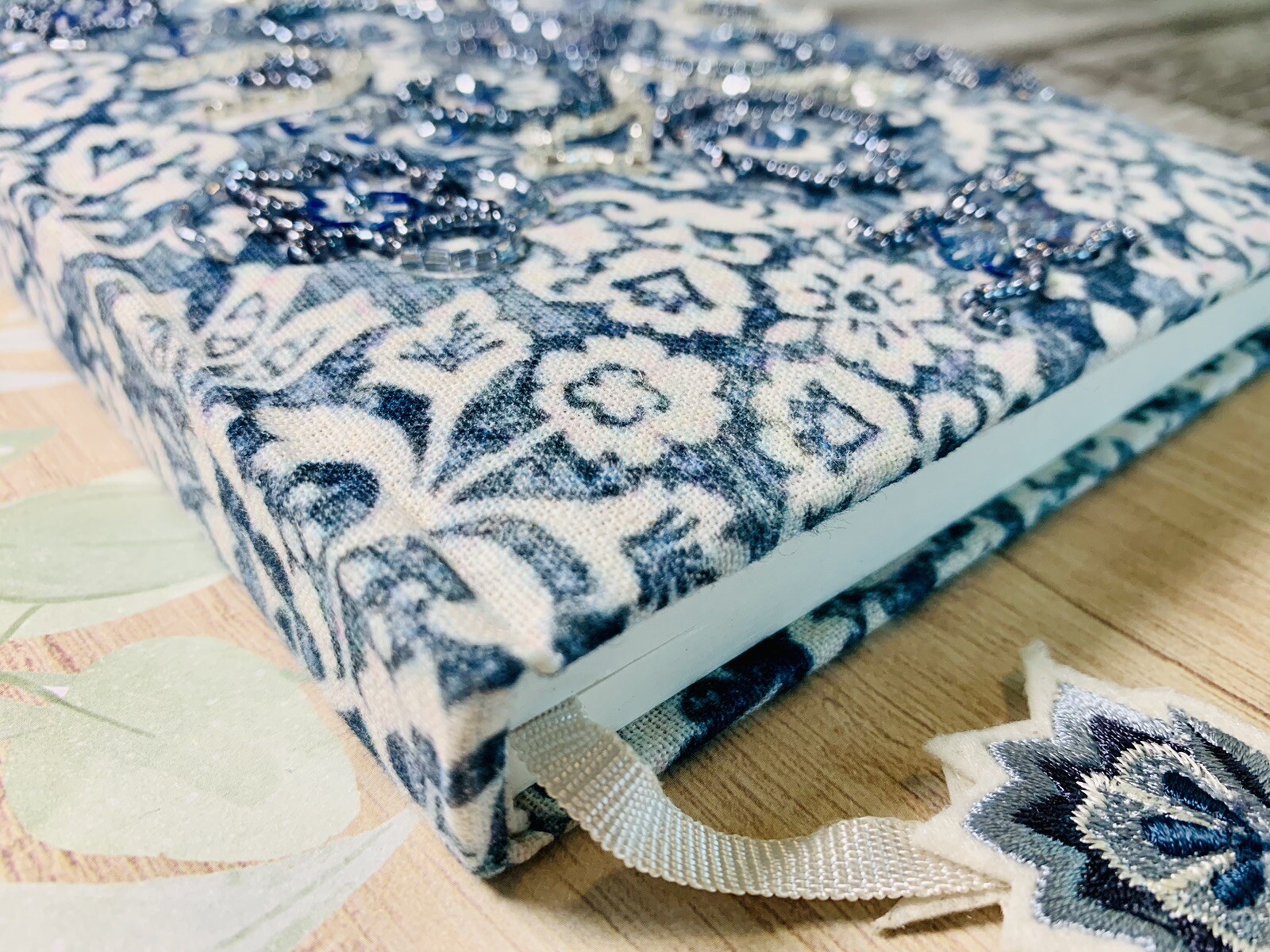 Made In India Handmade Journal Hardcover 240 Lined Pages Embroidered Bookmark