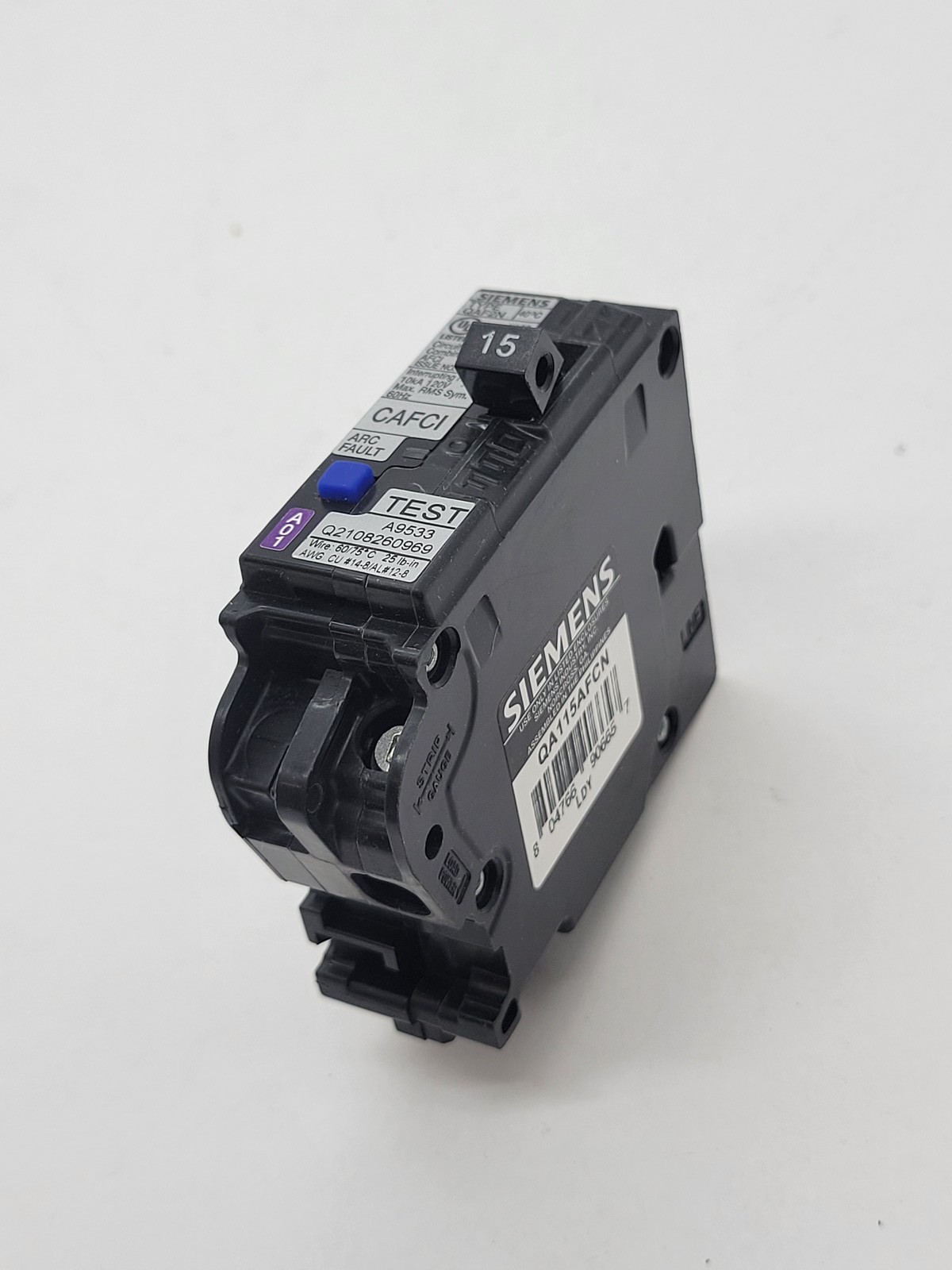 10PC Siemens QA115AFCN Plug-In Circuit Breaker 15A 1P 120V 10KA QAF2N CAFCI