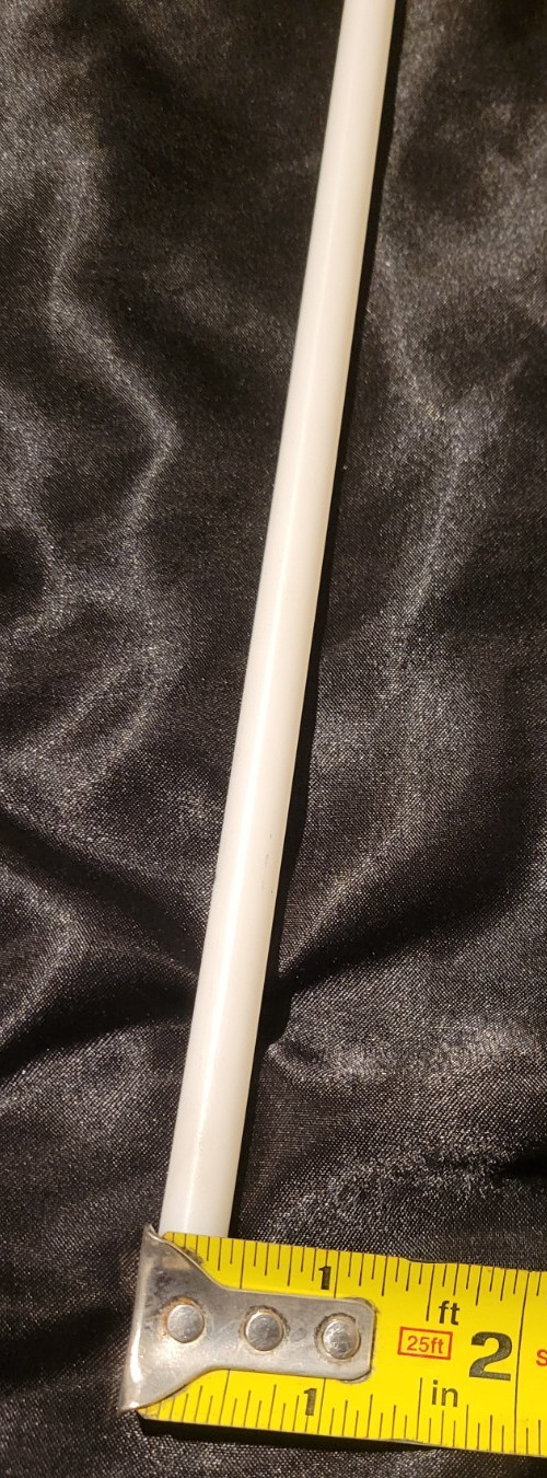 White Delrin 3/8″ Dia Round Stock 12″ long (.375 X 12.000) INV#W-46