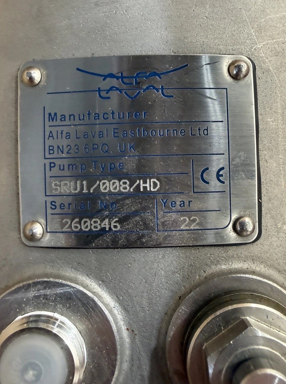 1-1/2″ Alfa Laval SRU1/008/HD SS Rotary Lobe Positive Displacement Pump