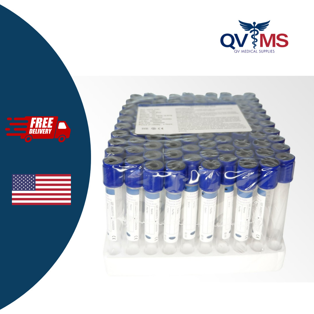 EDTA Tube 6ml K2 EDTA 10.8mg Tube Royal Blue Top (200 Pcs) EXP 5/2025