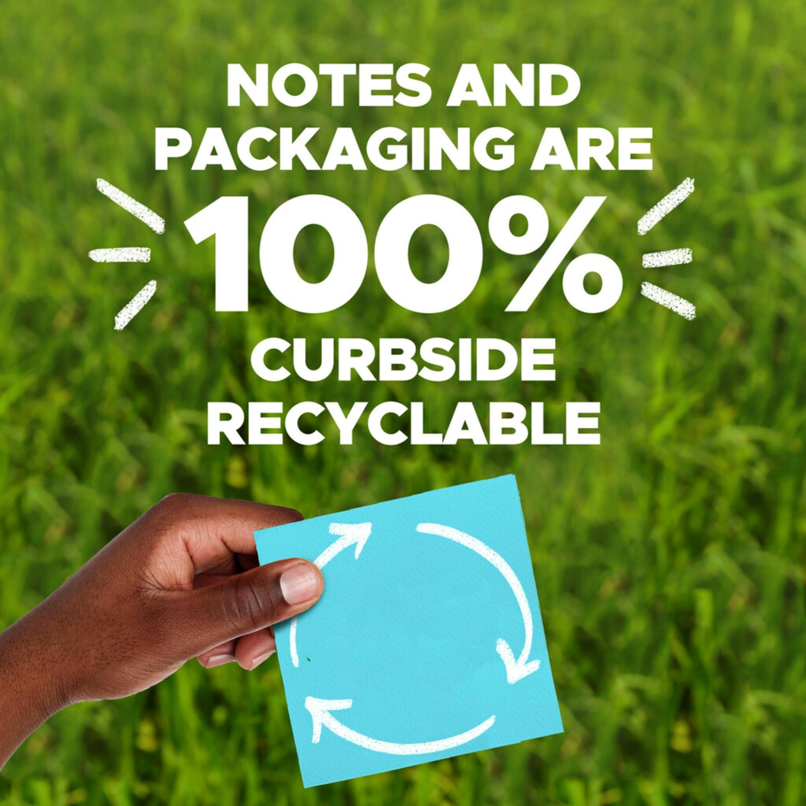 Post-it 100% Recycled Super Sticky Notes, 3 x 5 In, Canary Yellow, 12 Pads