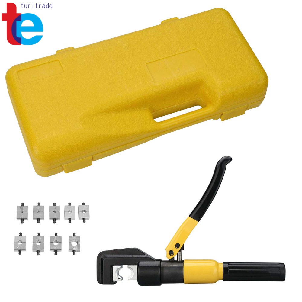 10T Hydraulic Wire Battery Cable Lug Terminal Crimper Crimping Tool W/ Case US