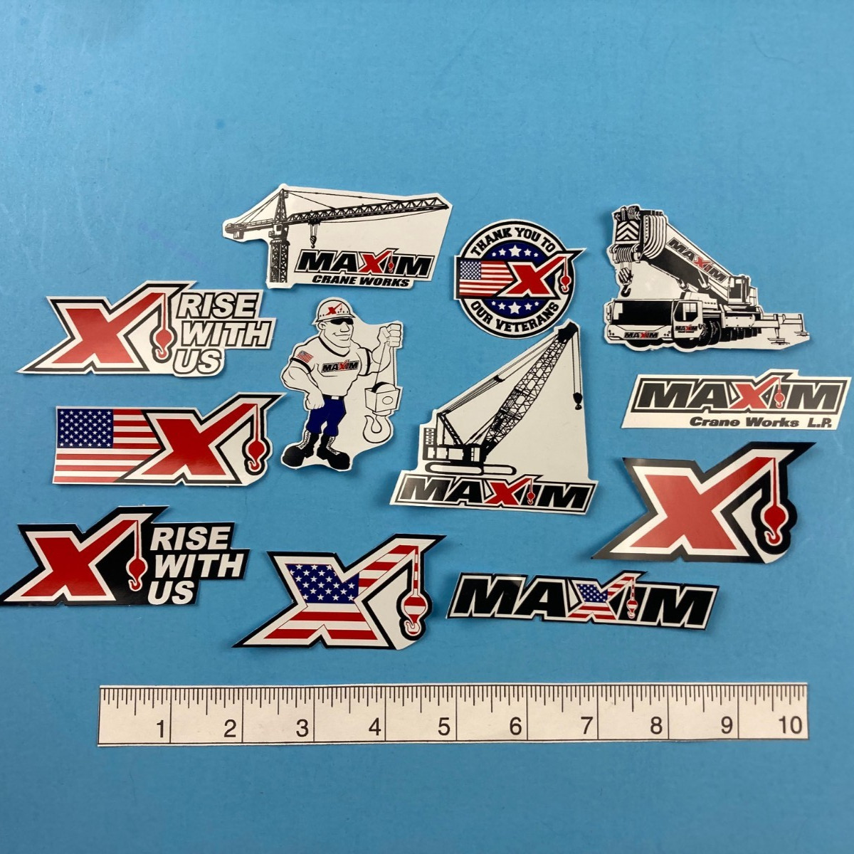 Hard Hat Decal Stickers MAXIM Shane McCrane Tower Crane Crawler Cranes Veteran’s