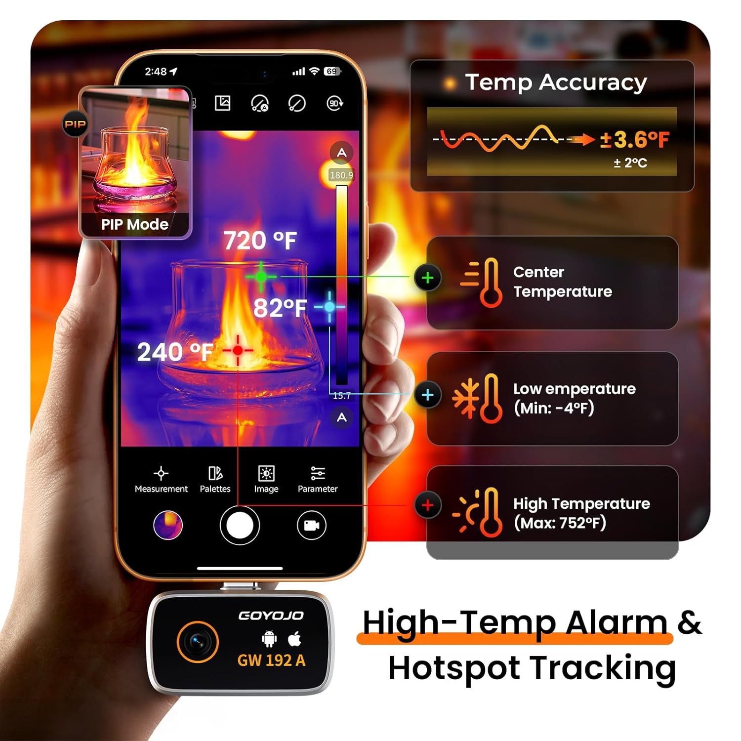 GOYOJO Thermal Image Camera IR Resolution 512×384 Infrared Camera for Android