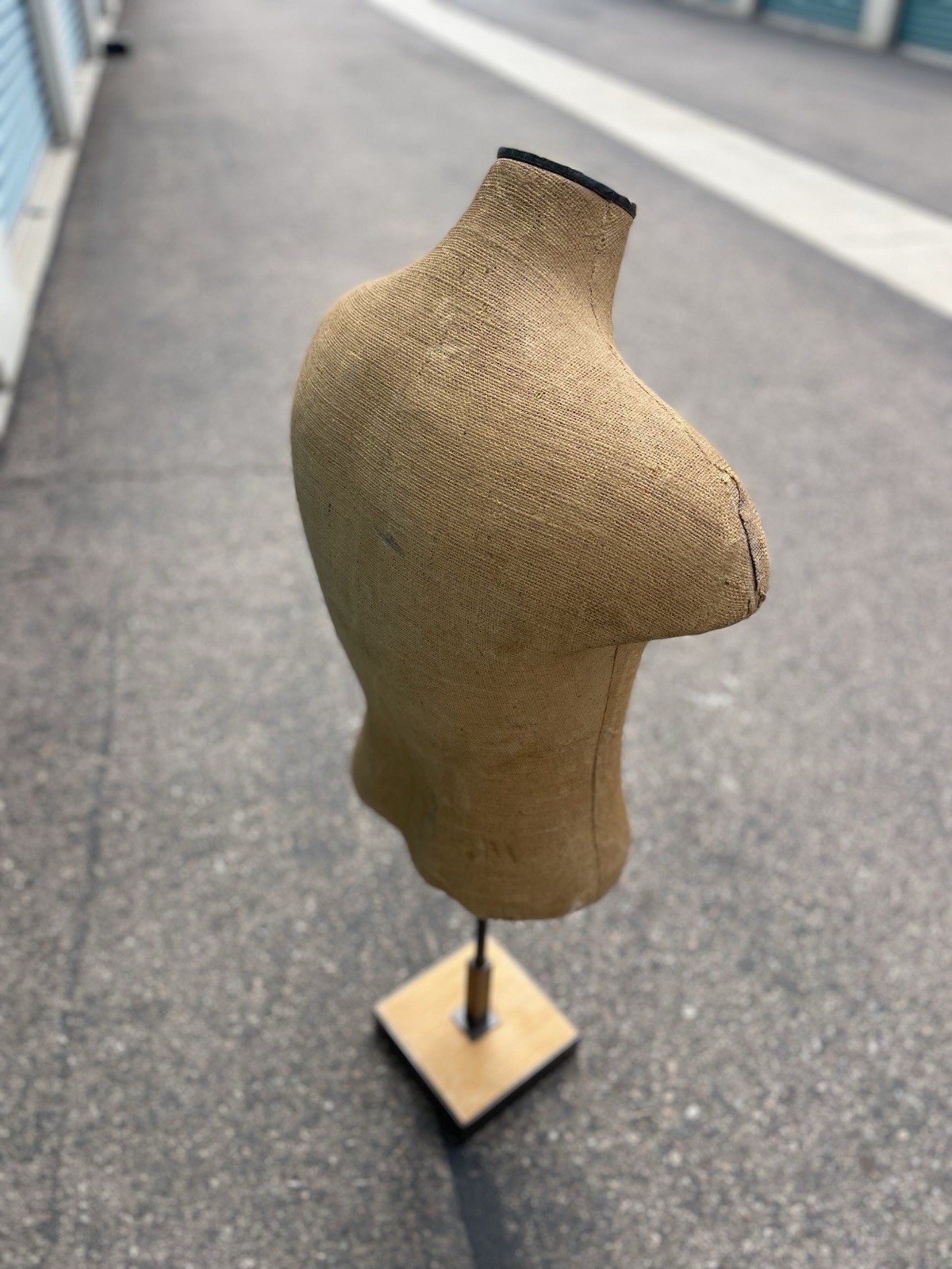 Vintage Brown Burlap Eddie Bauer Adult Male Dress Form Mannequin Body Torso Rare