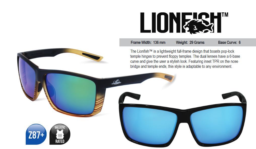 Bullhead Safety Lionfish Performance Anti-Fog Safety Glasses Polycarbonate Lens
