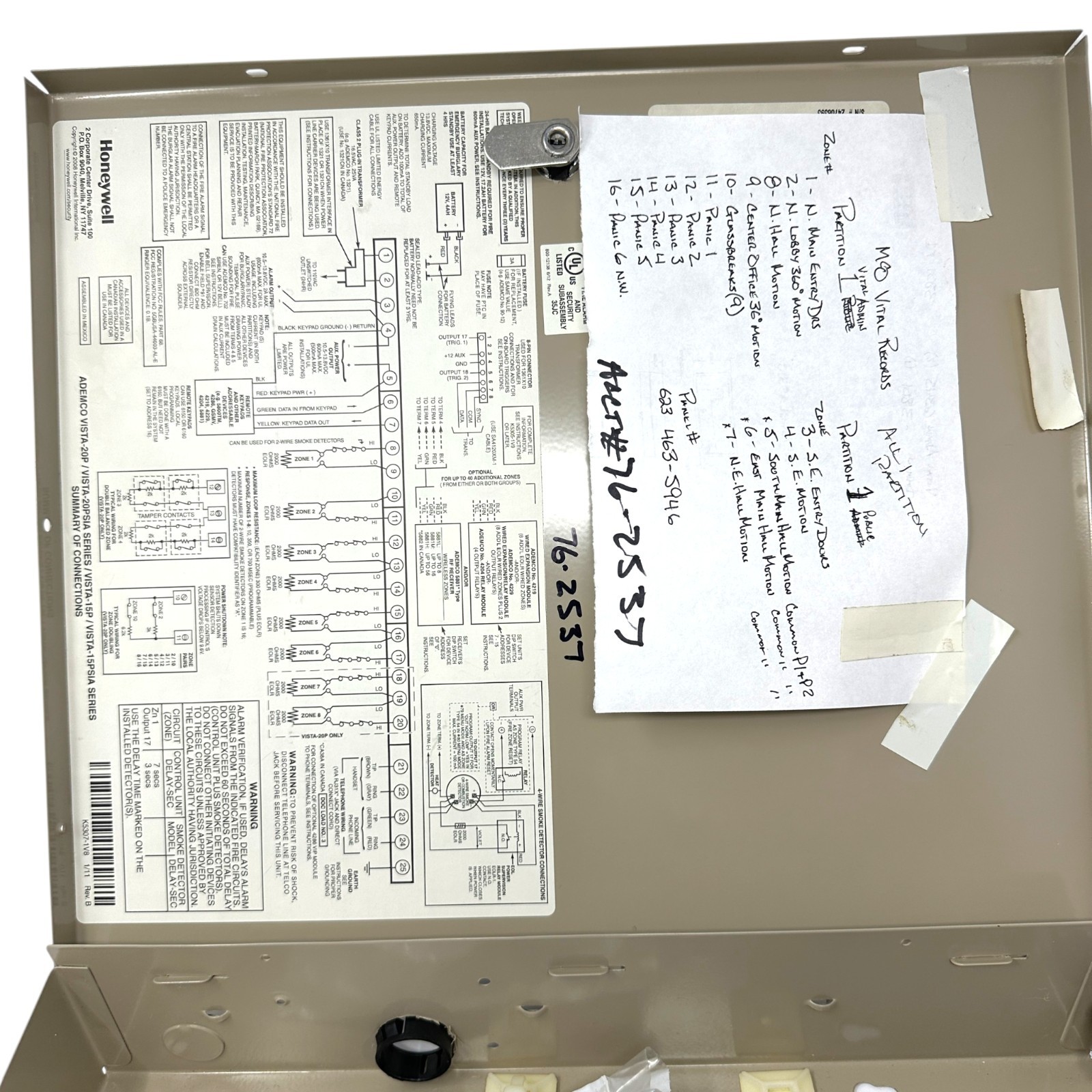 Honeywell Ademco VISTA-20P Control Panel with 4219 Zone Expander Module