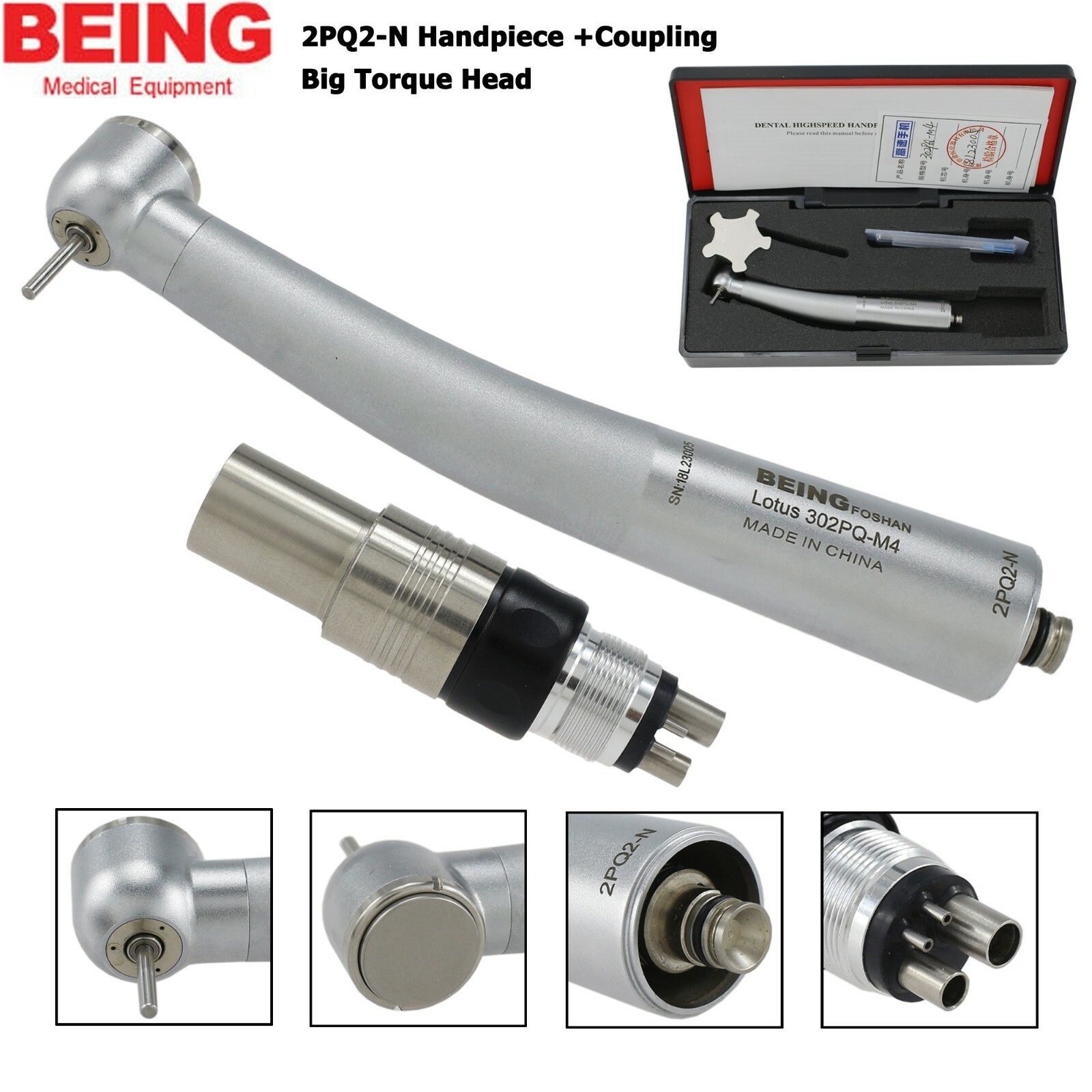 BEING Dental High Speed Handpiece NSK Phatelus Machlite Quick Coupling 4 Holes