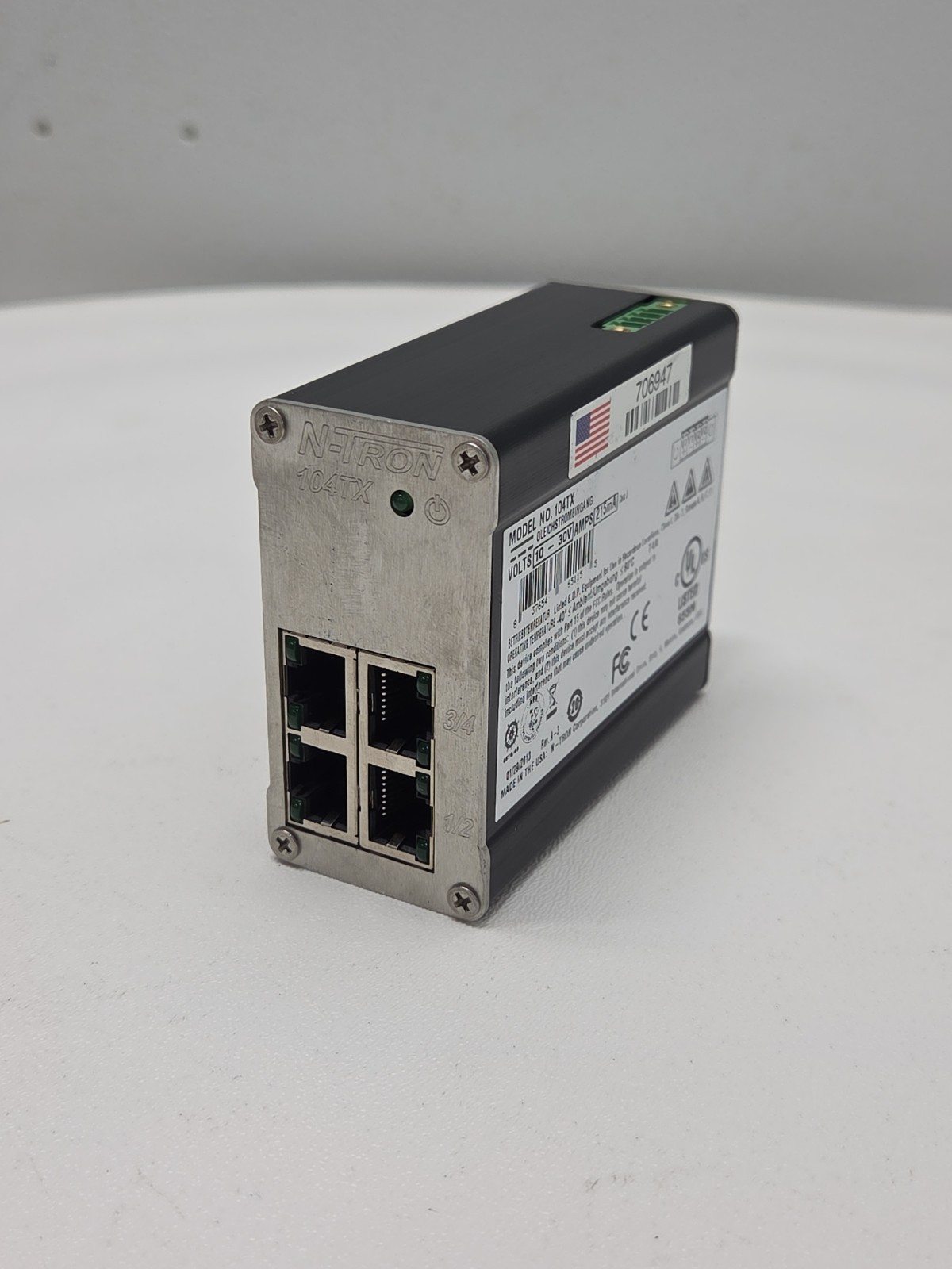 N-Tron 104TX 4-Port Unmanaged Industrial Ethernet Switch 10-30VDC