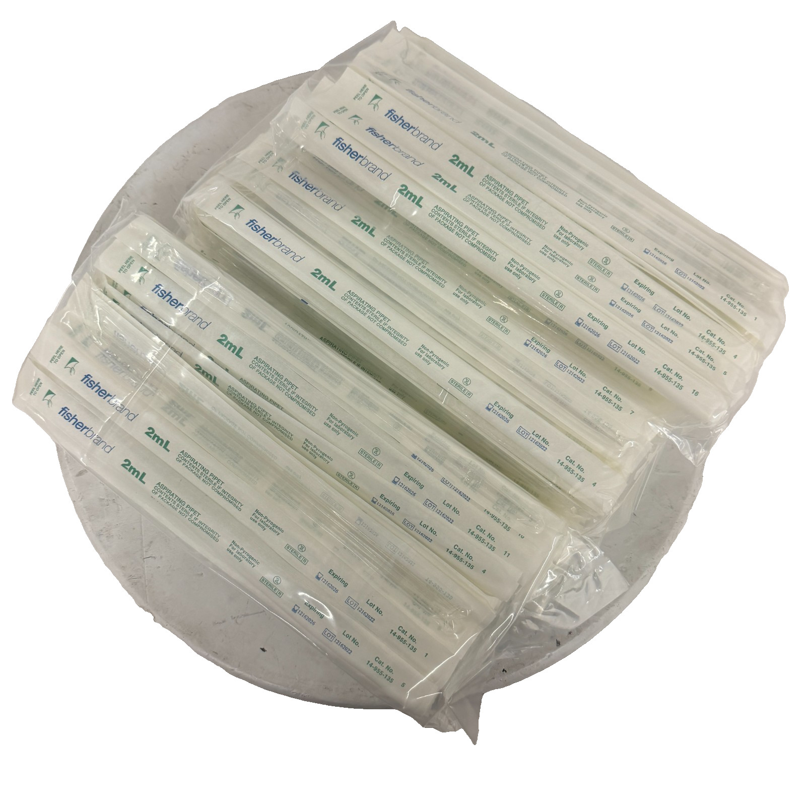 Fisherbrand 14-955-135 2mL Aspirating Pipettes Polystyrene Sterile 2026, 200 Pcs