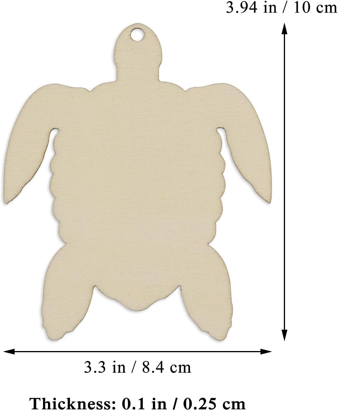 20Pcs Sea Turtle Shape Unfinished Wood Cutouts DIY Crafts Blank Hanging Wooden T