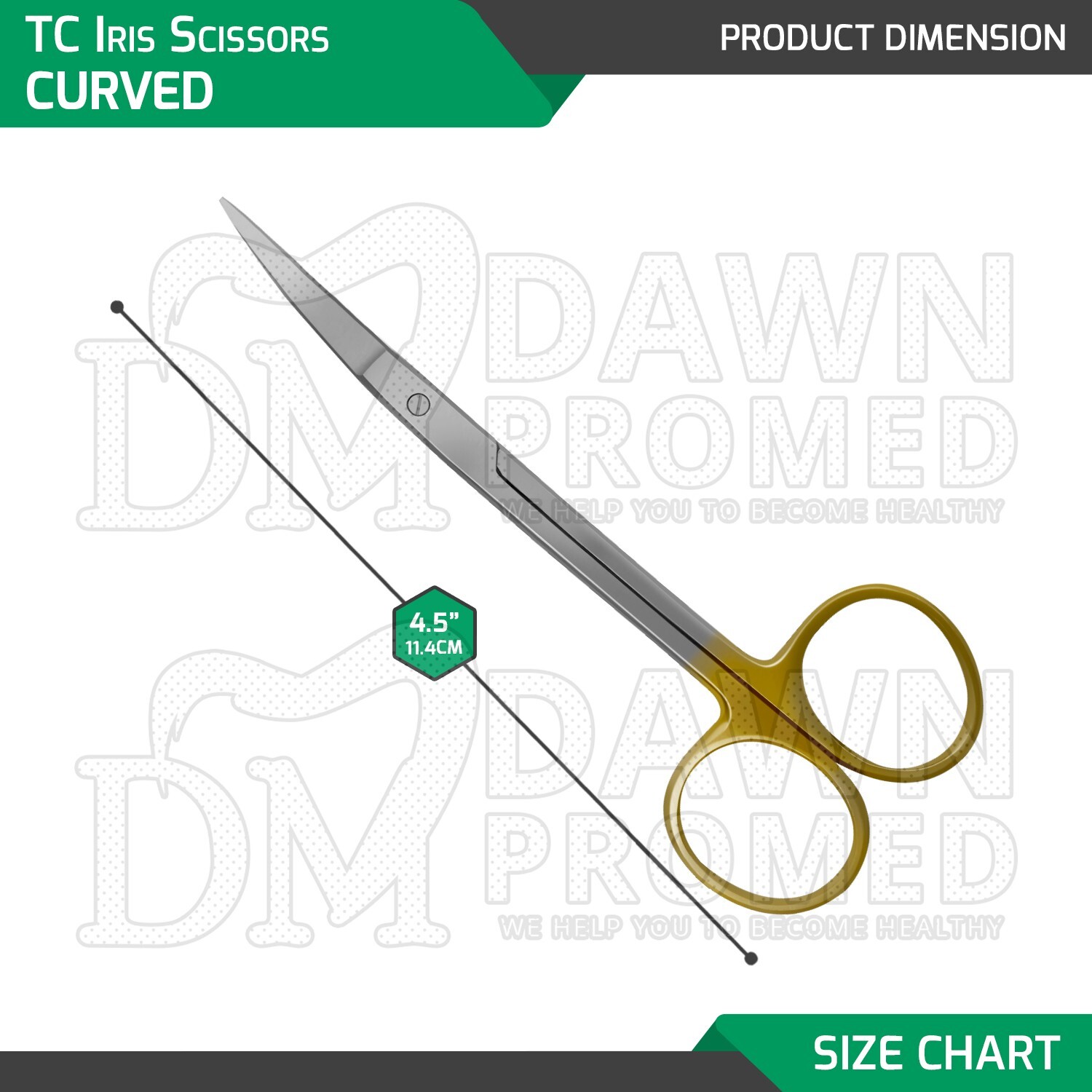 Premium German TC Iris Scissors 4.5″ Curved Surgical Dental Instruments