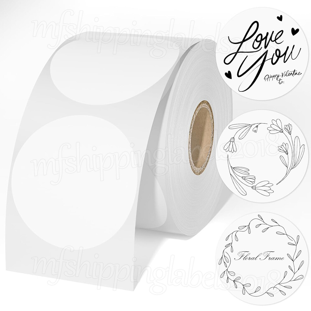 2″ Round Direct Thermal Labels Self-Adhesive Sticker Zebra, Rollo & Munbyn Compt