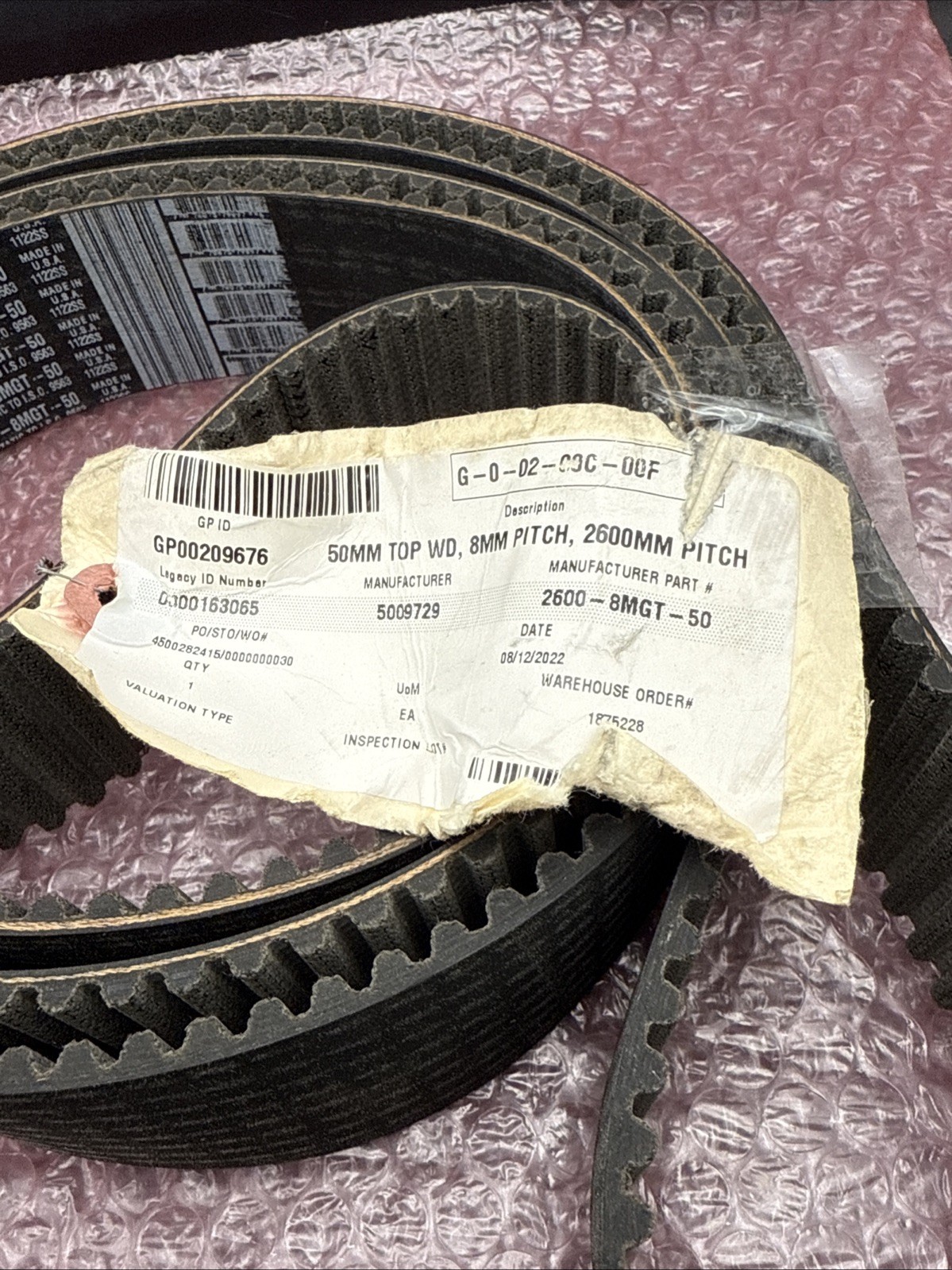 Gates PowerGrip 2600-8MGT-50 GT4 Timing Belt New Old Stock