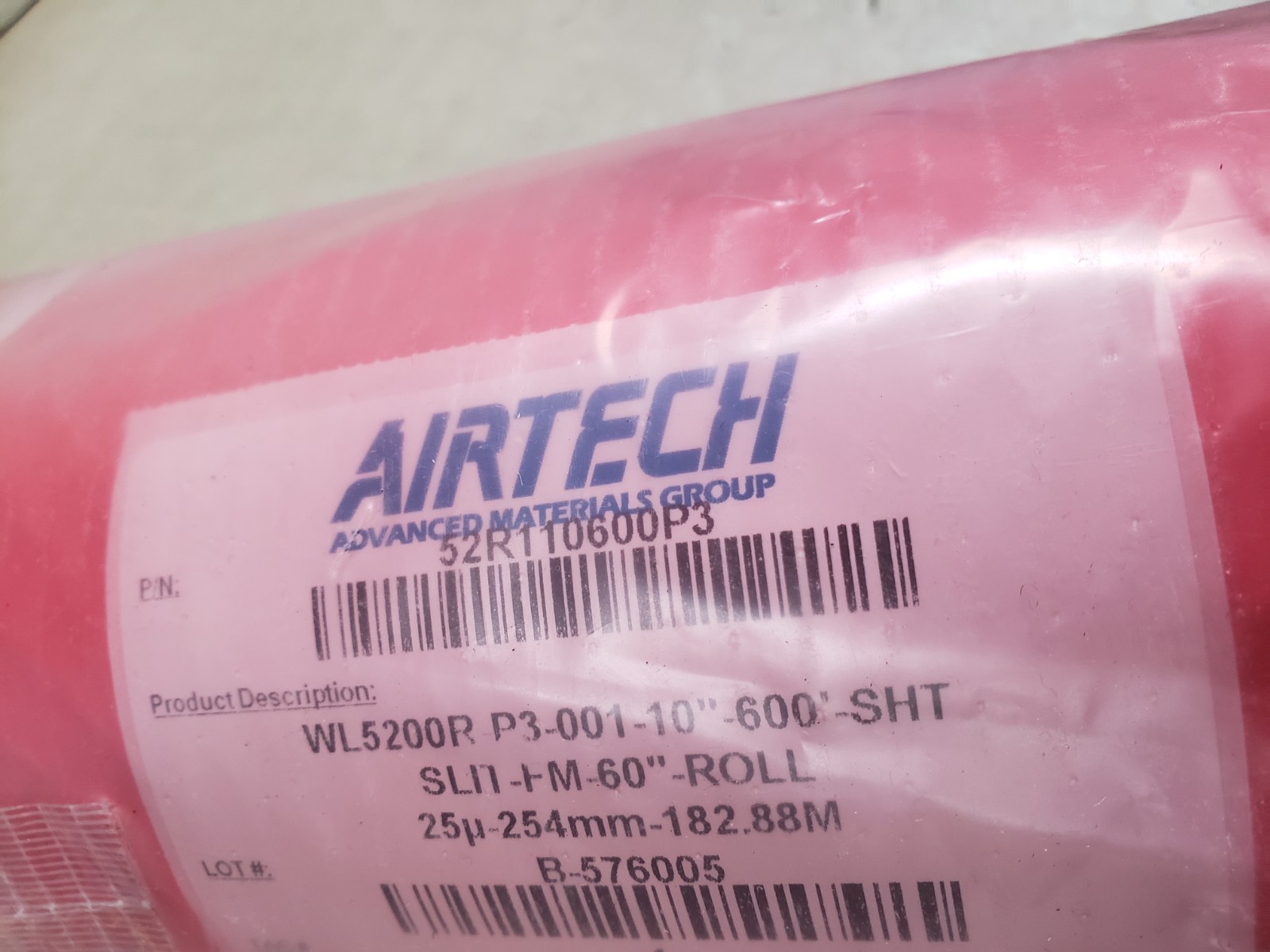 Airtech Perforated ETFE Release Film 60″ x 600′ Red Roll WL5200R 52R110600P3