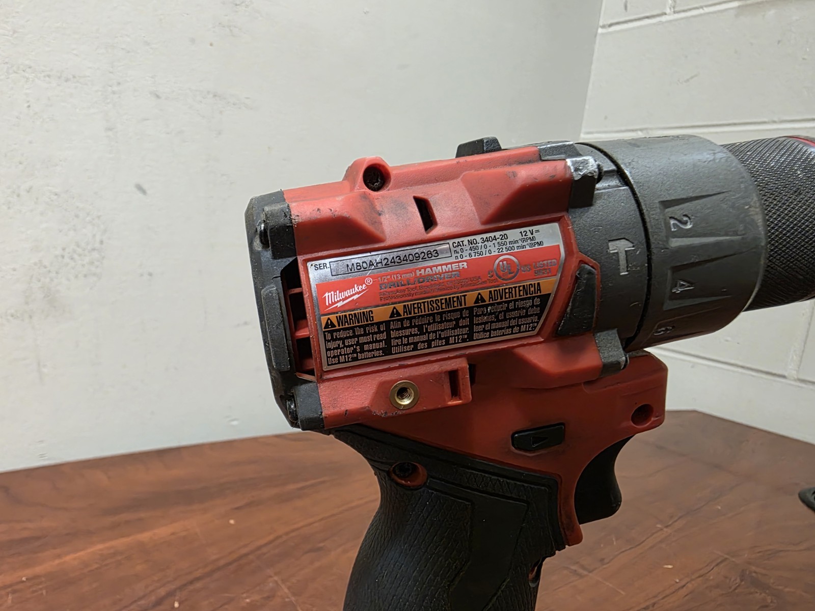 Milwaukee 3404-20 M12 12V Li-Ion Cordless 1/2″ Hammer Drill/Driver