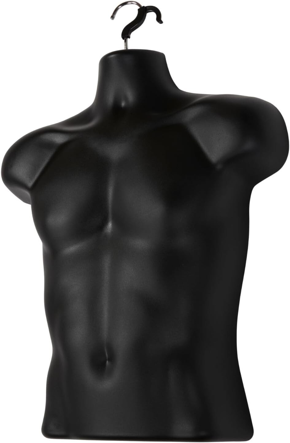 3 Forms Molded Man’s Shirt Torso Frosted Fits S-L Hanging Male Mannequin Black