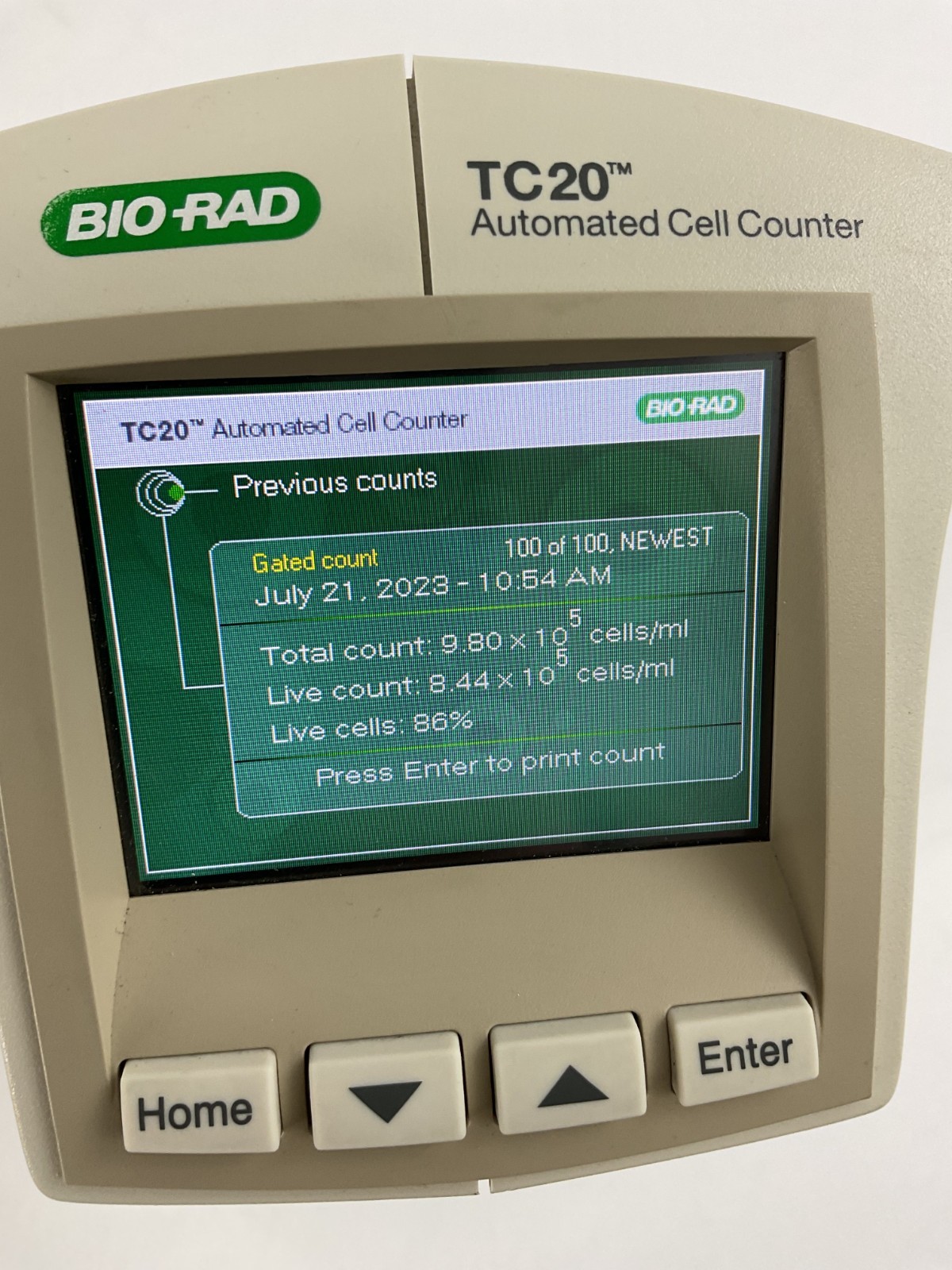 Bio-Rad TC20 Automated Cell Counter Auto-Focus Viability Analysis w/ AC Adapter
