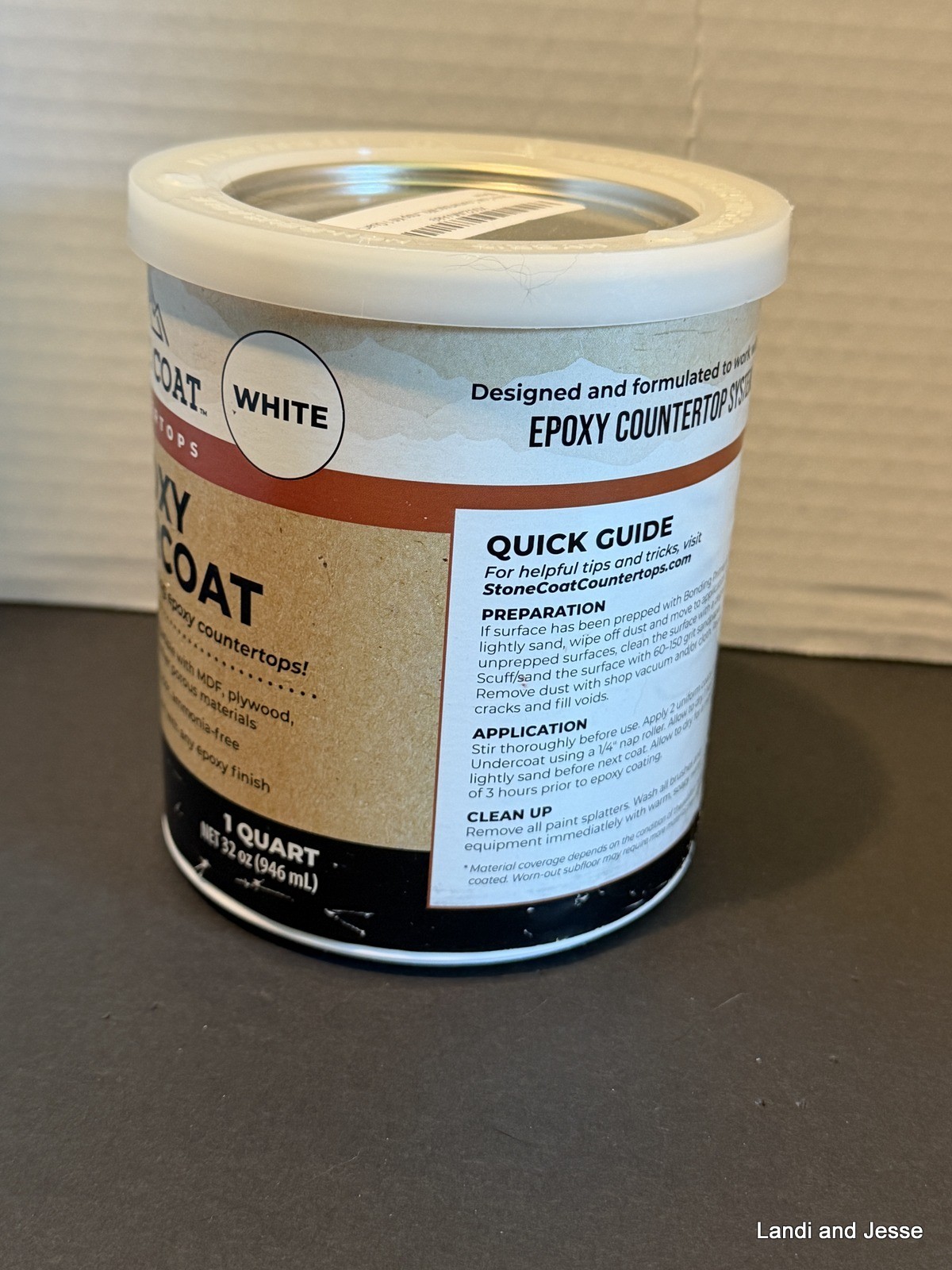 Stone Coat Countertops Epoxy Undercoat 1 Quart (32 Fl Oz White) High-Bond Epoxy
