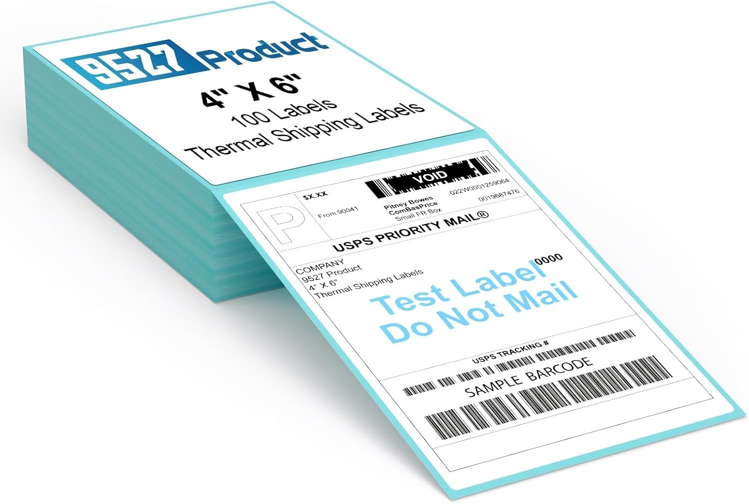 Innovative 4×6 Blue Perforated Direct Thermal Labels – 100 Labels per Stack
