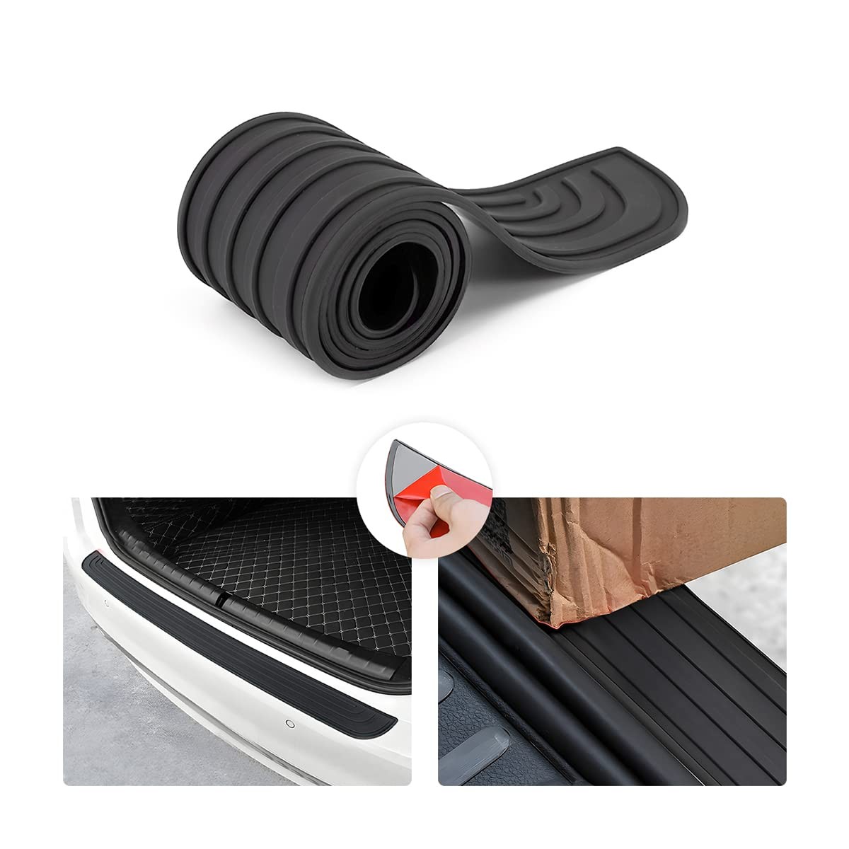 Car Rear Bumper Protector Guard AntiScratch Rubber Cover Strip for Most Cars…