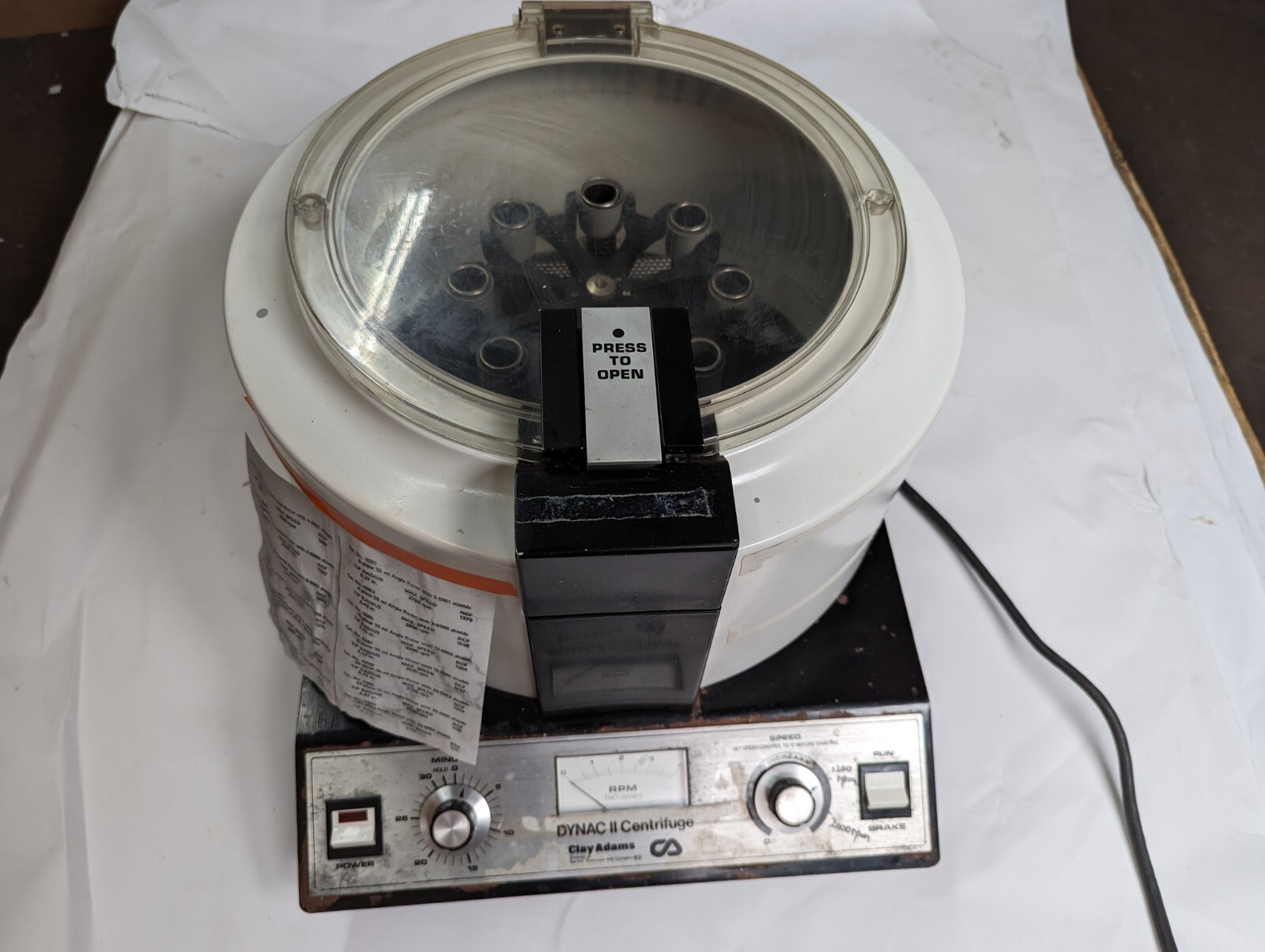 Becton Dickinson Clay Adams Dynac II Centrifuge W/ Rotors 120v – TESTED WORKING