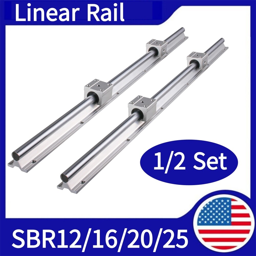 SBR12/16/20/25 Linear Guide Rail L200~2200mm+SBR12/16/20/25UU Bearing Blocks CNC