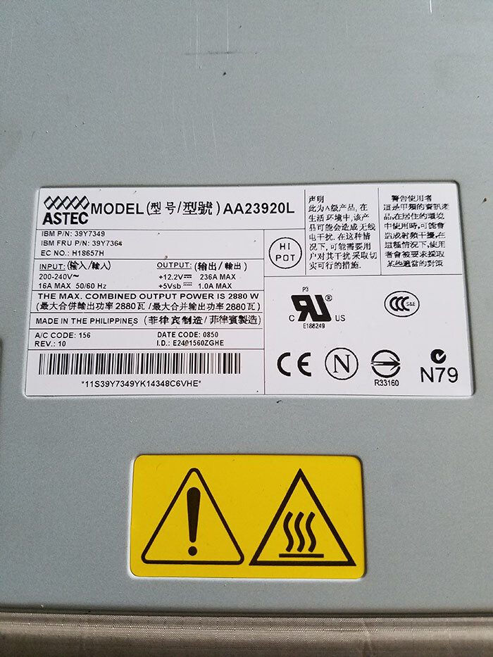 1pc BCH 8852 2880W knife box power supply 39Y7364 39Y7350 39Y7349