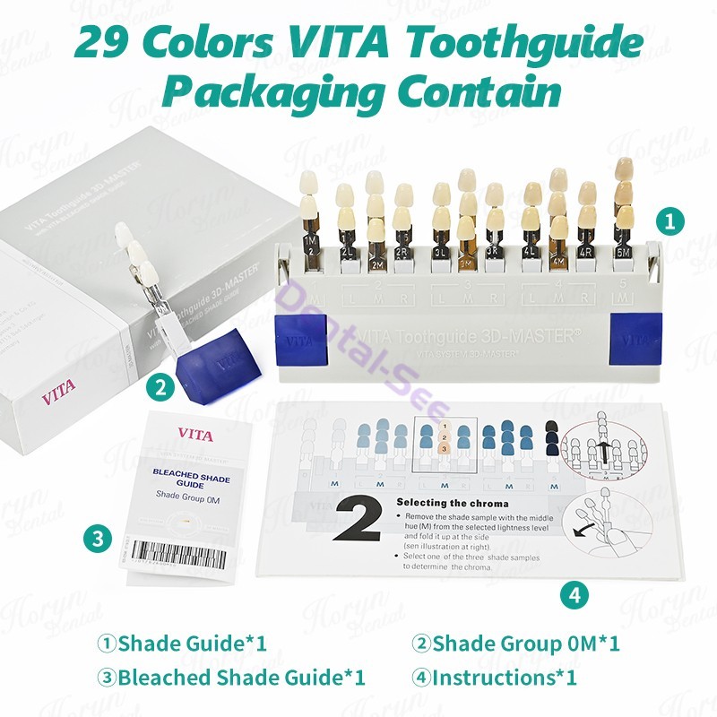 Dental VITA Toothguide 3D Master with Bleached Shade Guide Resin 29 Colors