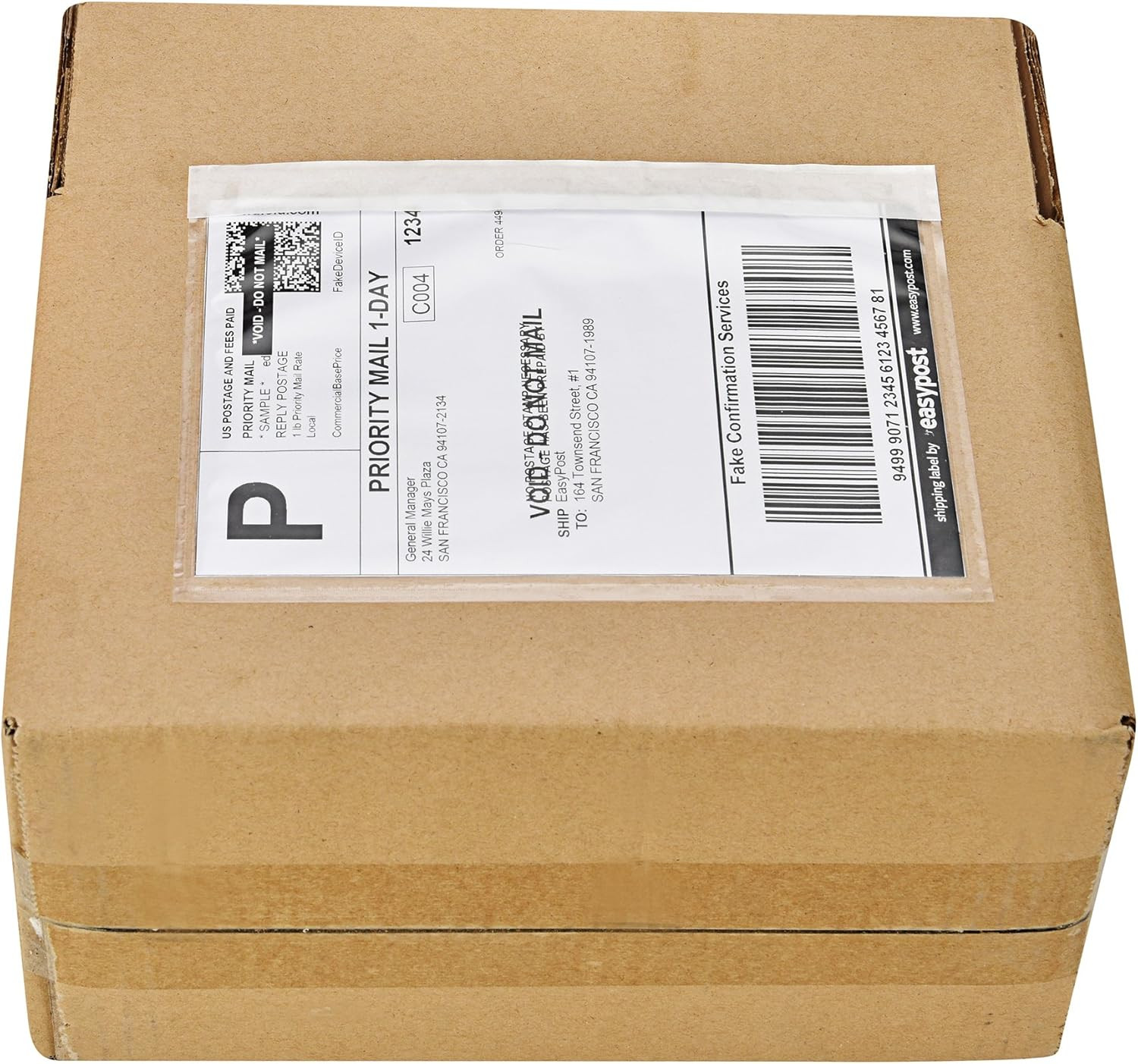 100 Waterproof Transparent Shipping Label Pouches 7.5 X 5.5 Inch Strong Adhesive