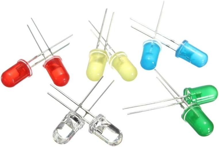 5mm 3mm LED Light Kit 300Pcs Assortment Yellow White Blue Red Green with Case