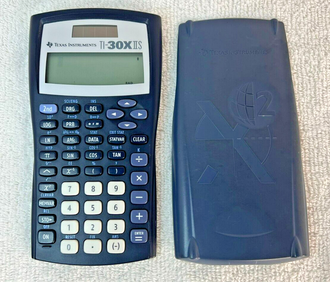 Texas Instruments TI-30X IIS Scientific Calculator Solar Blue TESTED WORKS